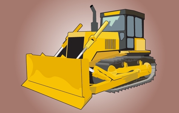 600x380 Free Vectors High Detail Yellow Bulldozer Studiorb