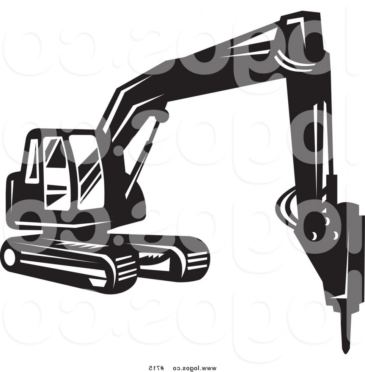 1228x1252 Royalty Free Vector Logo Of A Bulldozer