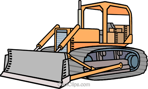480x287 Bulldozer Royalty Free Vector Clip Art Illustration