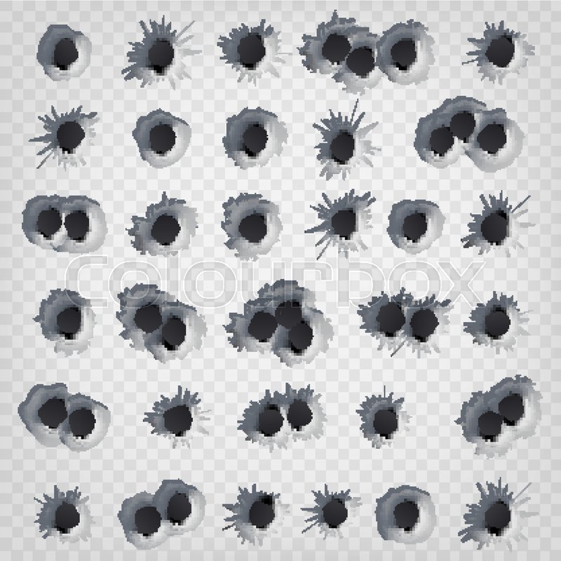 800x800 Bullet Holes In Metal Wall Vector Stock Vector Colourbox
