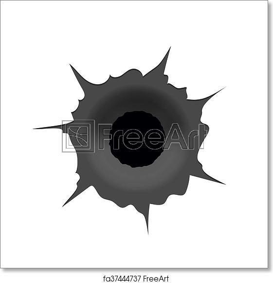 561x581 Free Art Print Of Vector Modern Bullet Hole On White Background