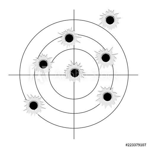500x500 Target With Bullet Holes Vector Aim Bullet Hole Mark Sign