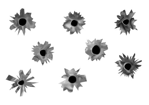 500x355 Realistic Bullet Holes Vector Illustration Download My Free