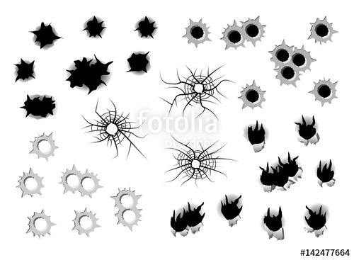 500x367 Set Of Bullet Holes Stock Image And Royalty Free Vector