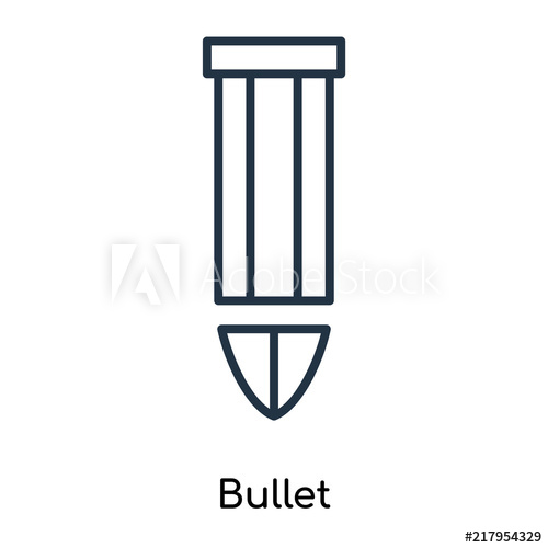500x500 Bullet Icon Vector Isolated On White Background, Bullet Sign