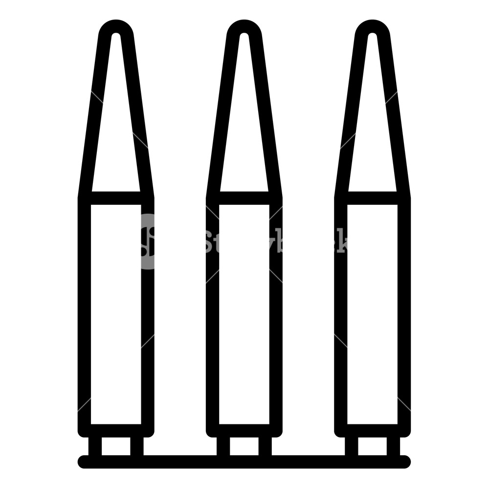 1000x1000 Gun Bullet Icon Outline Gun Bullet Vector Icon For Web Design