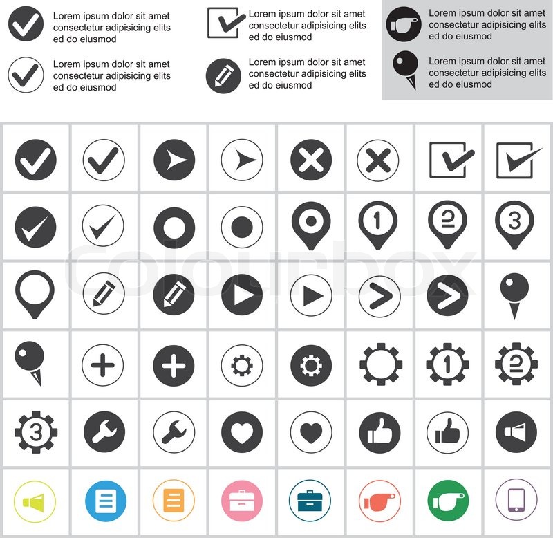 800x778 List Button, List Bullet, List Icons Stock Vector Colourbox