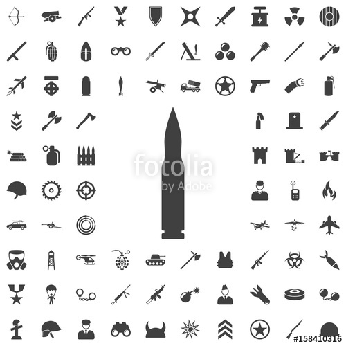 500x500 Machine Gun Bullet Icon Stock Image And Royalty Free Vector