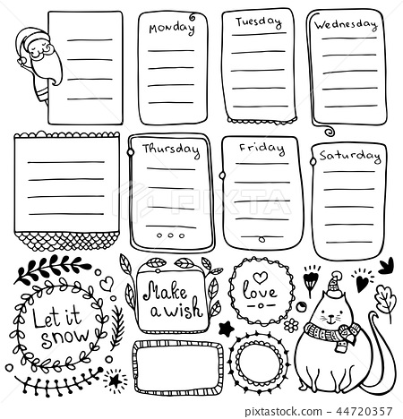 450x468 Bullet Journal Hand Drawn Vector Element