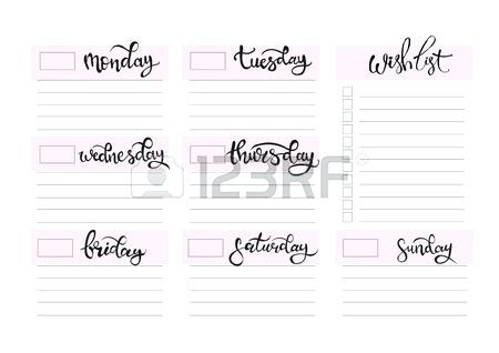 450x318 Vector Weekly Planner Blank To Do Template Bullet Journal Dotted