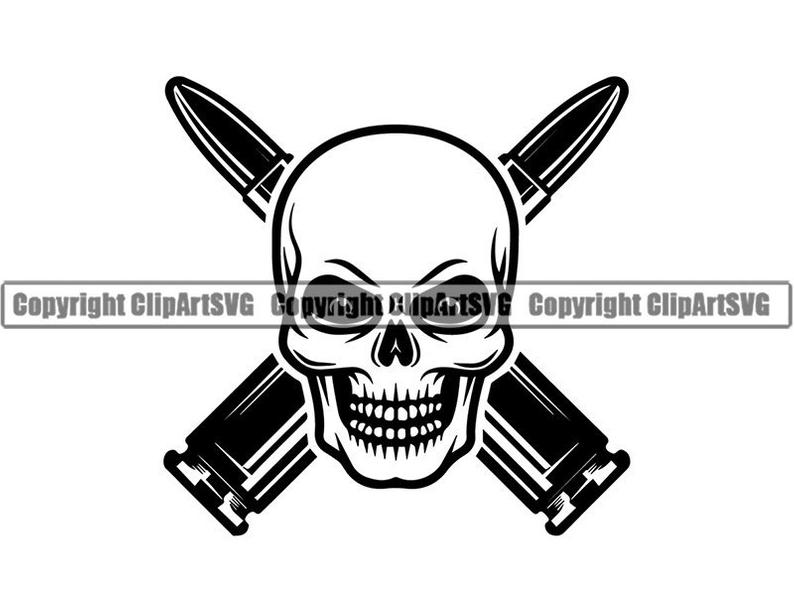 794x610 Bullet Logo Skull Ammunition Weapon Pistol Machine Gun Etsy