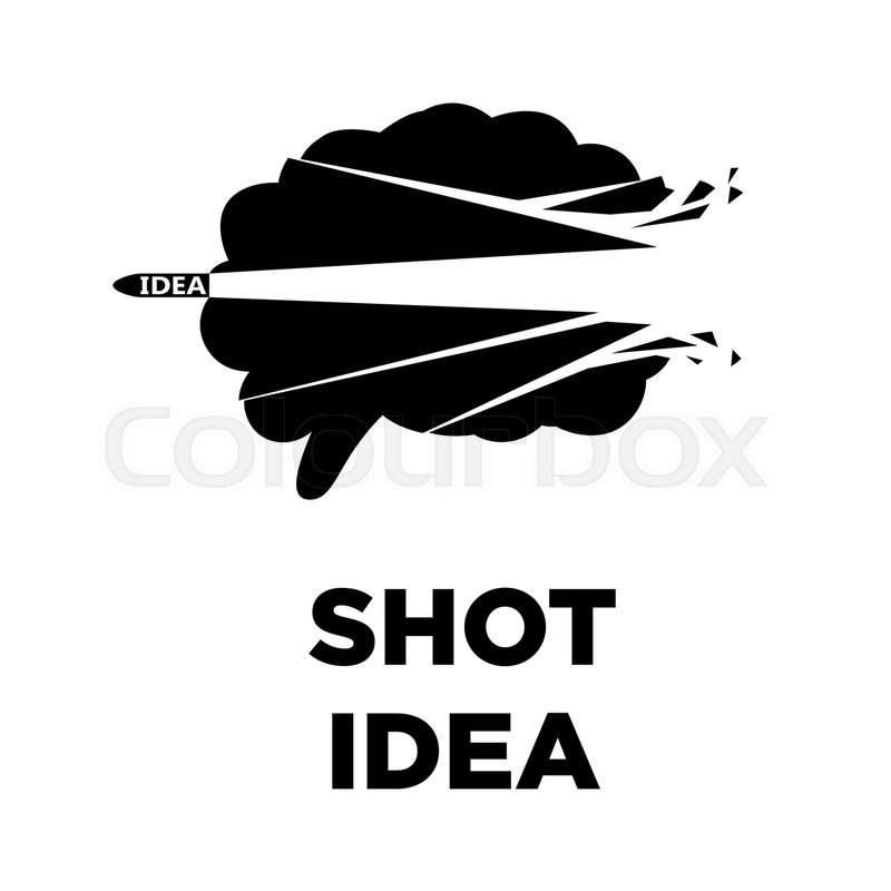 800x800 Brain Shot Idea Art Logo With Bullet Stock Vector Colourbox