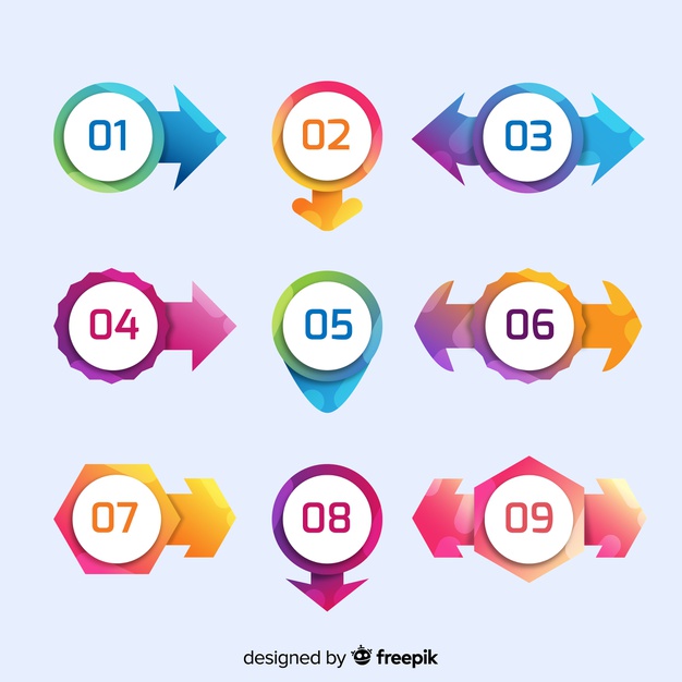 626x626 Arrow Bullet Point Collection Vector Free Download