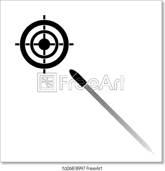 561x581 Free Art Print Of Vector Target And Bullet Vector Target Practice