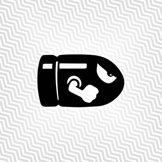 570x570 Bullet Bill Outline Cutout Vector Art Cricut Etsy