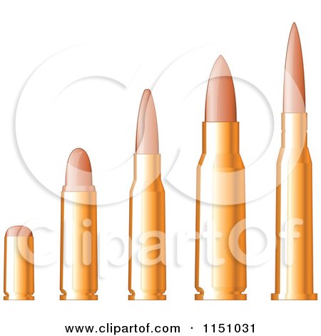 450x470 Clipart Of A Line Up Of Gold Bullets