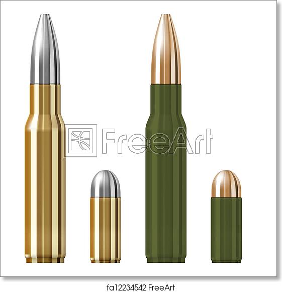 561x581 Free Art Print Of Rifle And Pistol Bullets Vector Rifle
