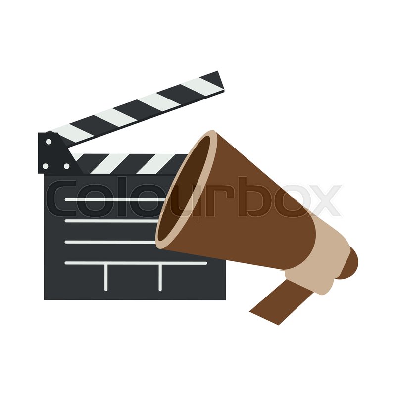800x800 Cinema Clapboard And Bullhorn Vector Stock Vector Colourbox
