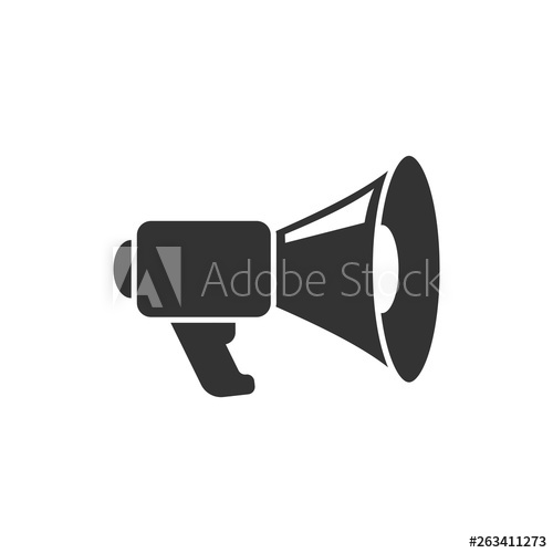 500x500 Megaphone Speaker Icon In Flat Style Bullhorn Vector Illustration
