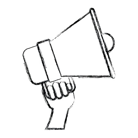 450x450 Monochrome Blurred Silhouette Of Hand Holding Bullhorn Vector