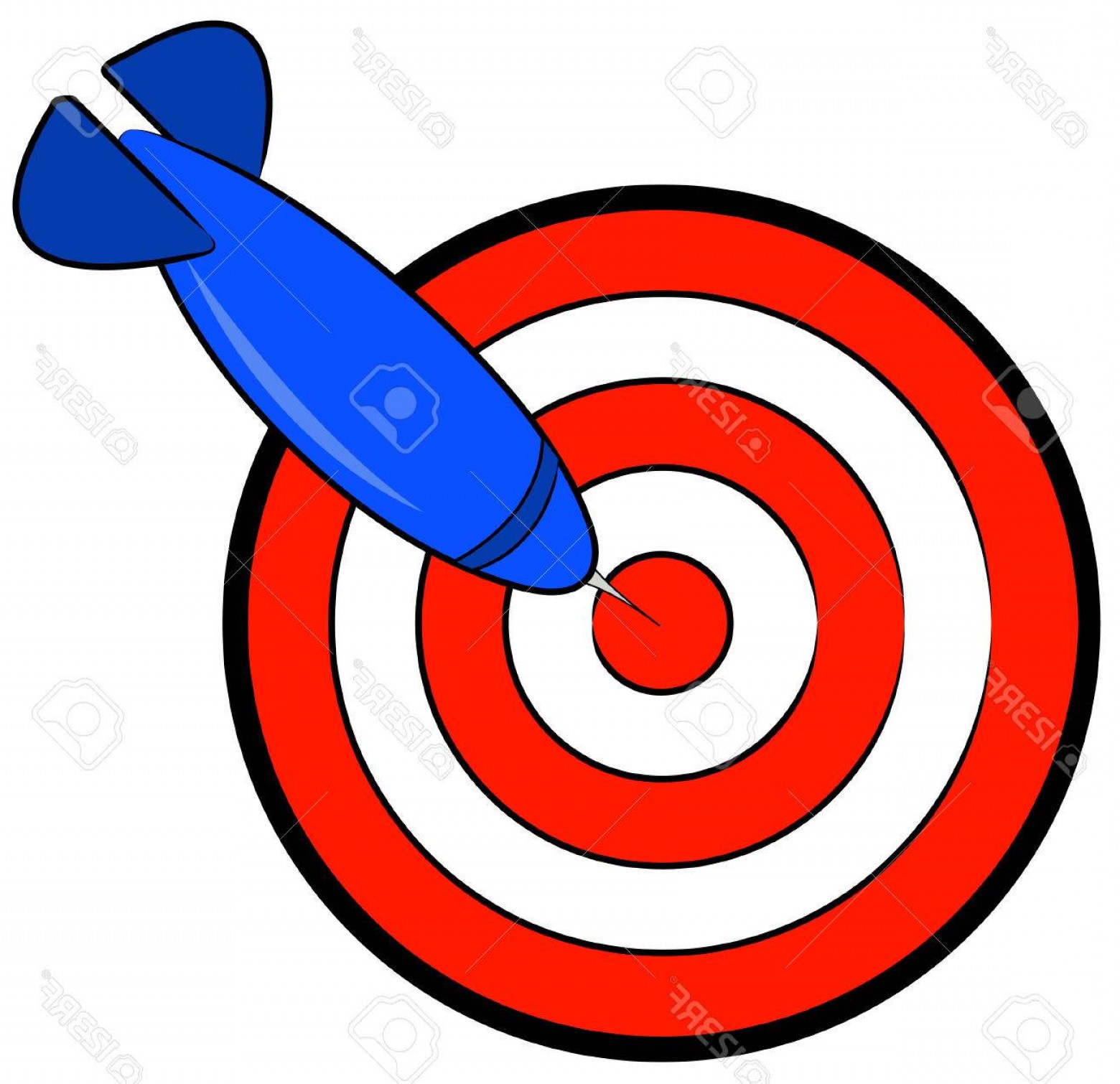 1560x1510 Photored And White Bullseye With Blue Dart Hitting Target Vector