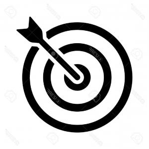 300x300 Photostock Vector Target Bullseye With Arrow Line Art Icon