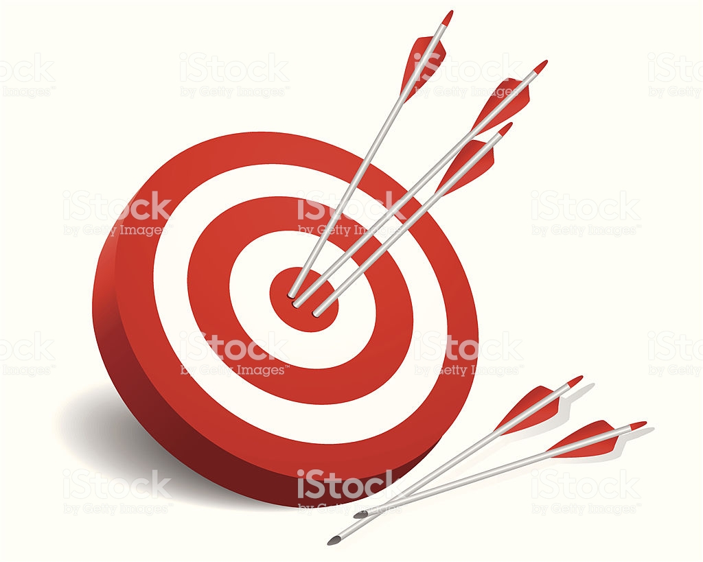 1024x819 Red And White Target With Three Arrows In The Bullseye Vector