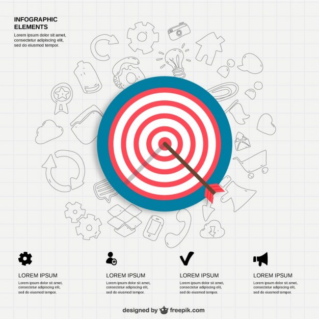 626x626 Infographic Icons And Bullseye Free Vector