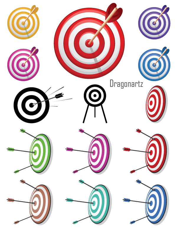 600x770 Arrow Bullseye Target Vector Graphics