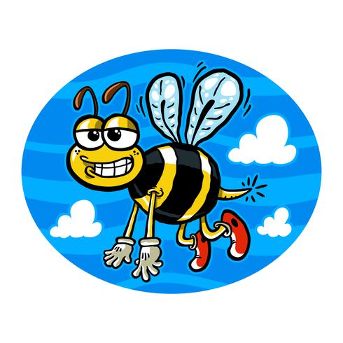 490x490 Vector Illustration Of A Cute Smiling Flying Bumblebee