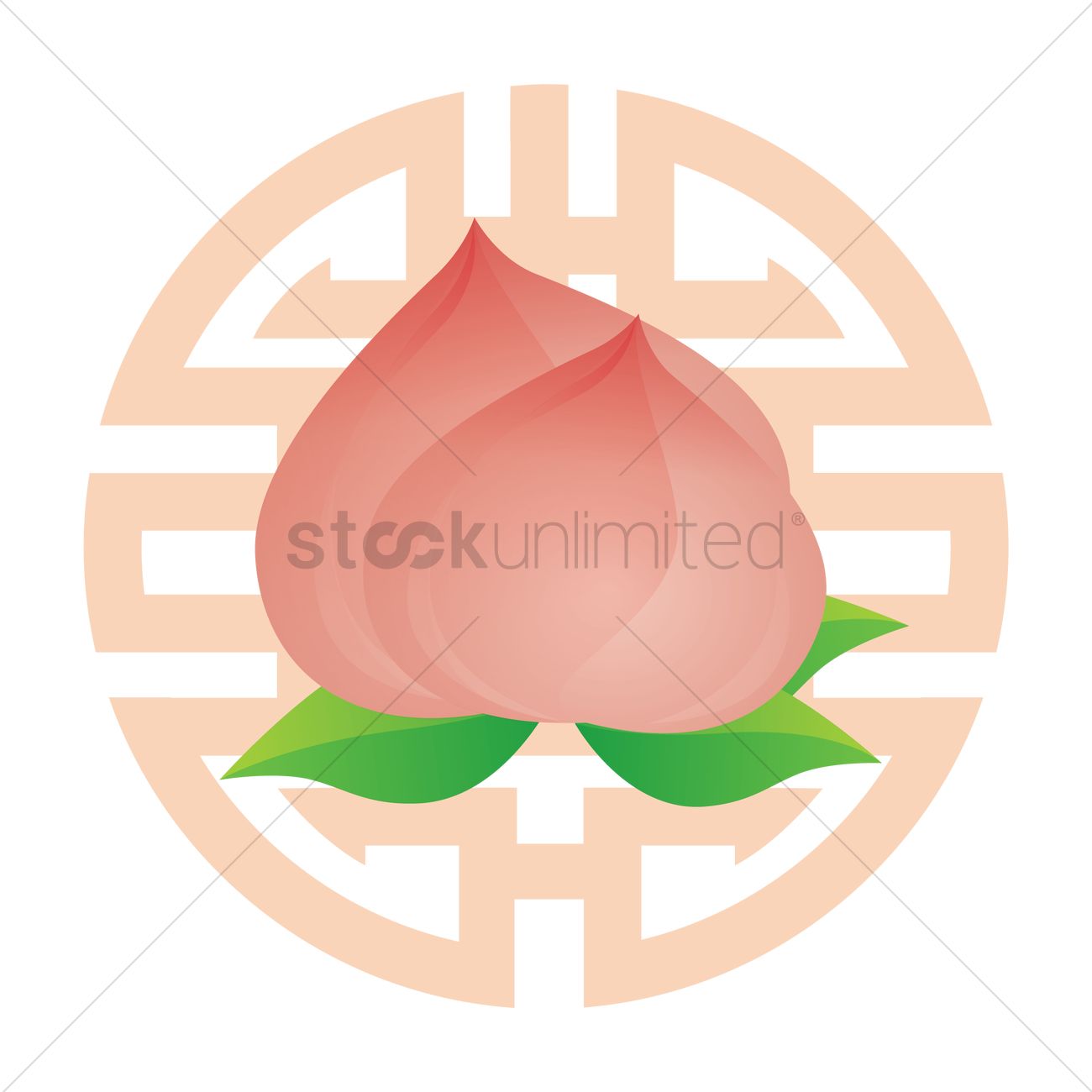 1300x1300 Longevity Peach Bun Vector Image