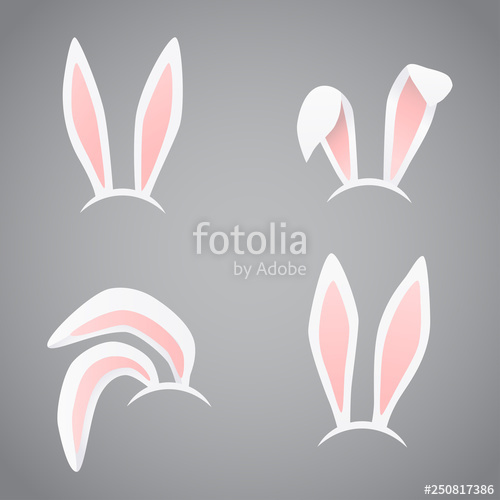 500x500 Easter Bunny Ears Vector Icon Set Stock Image And Royalty Free