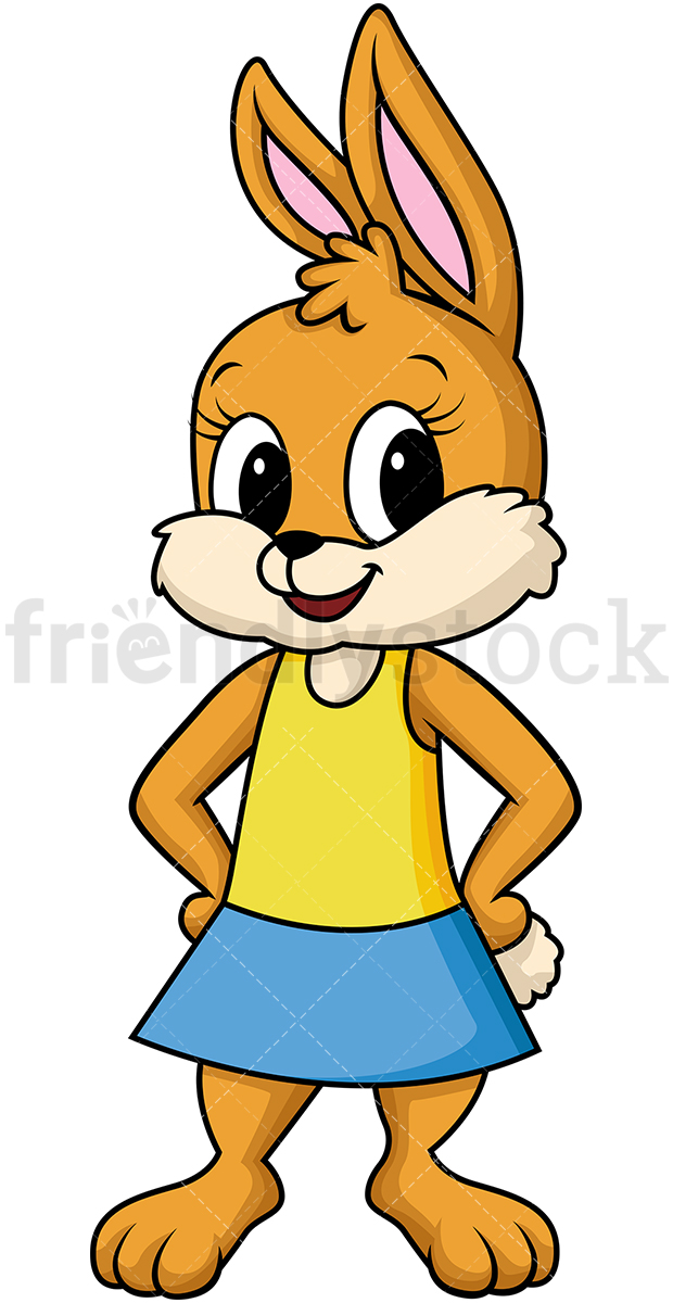 620x1200 Female Bunny Rabbit Cartoon Clipart Vector
