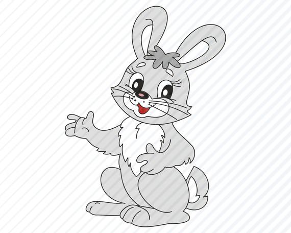 570x456 Rabbit Rabbit Clip Art Vector Image For Etsy