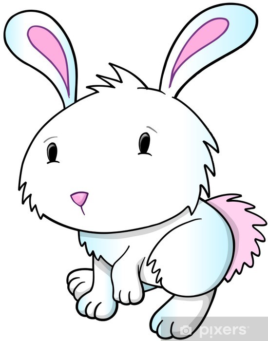 550x700 Cute Easter Bunny Rabbit Vector Illustration Wall Mural Pixers