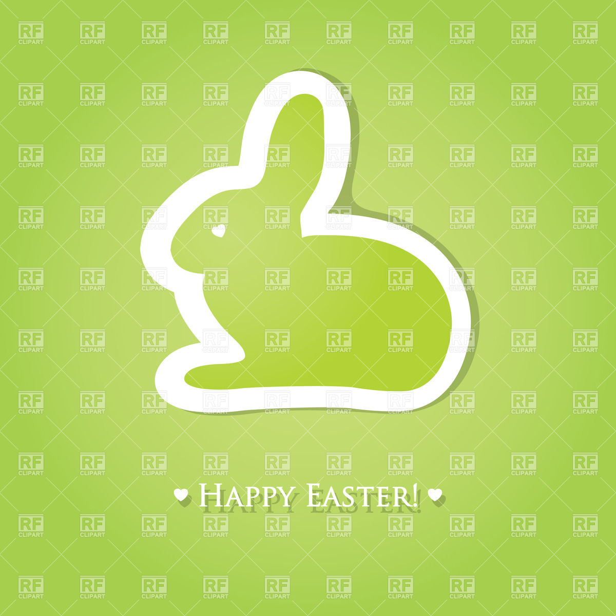 1200x1200 Easter Card With Simple Bunny Silhouette Vector Image Of Plants