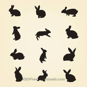 290x290 Free Vectors Rabbit Vector Silhouette Pack Animals Sawing
