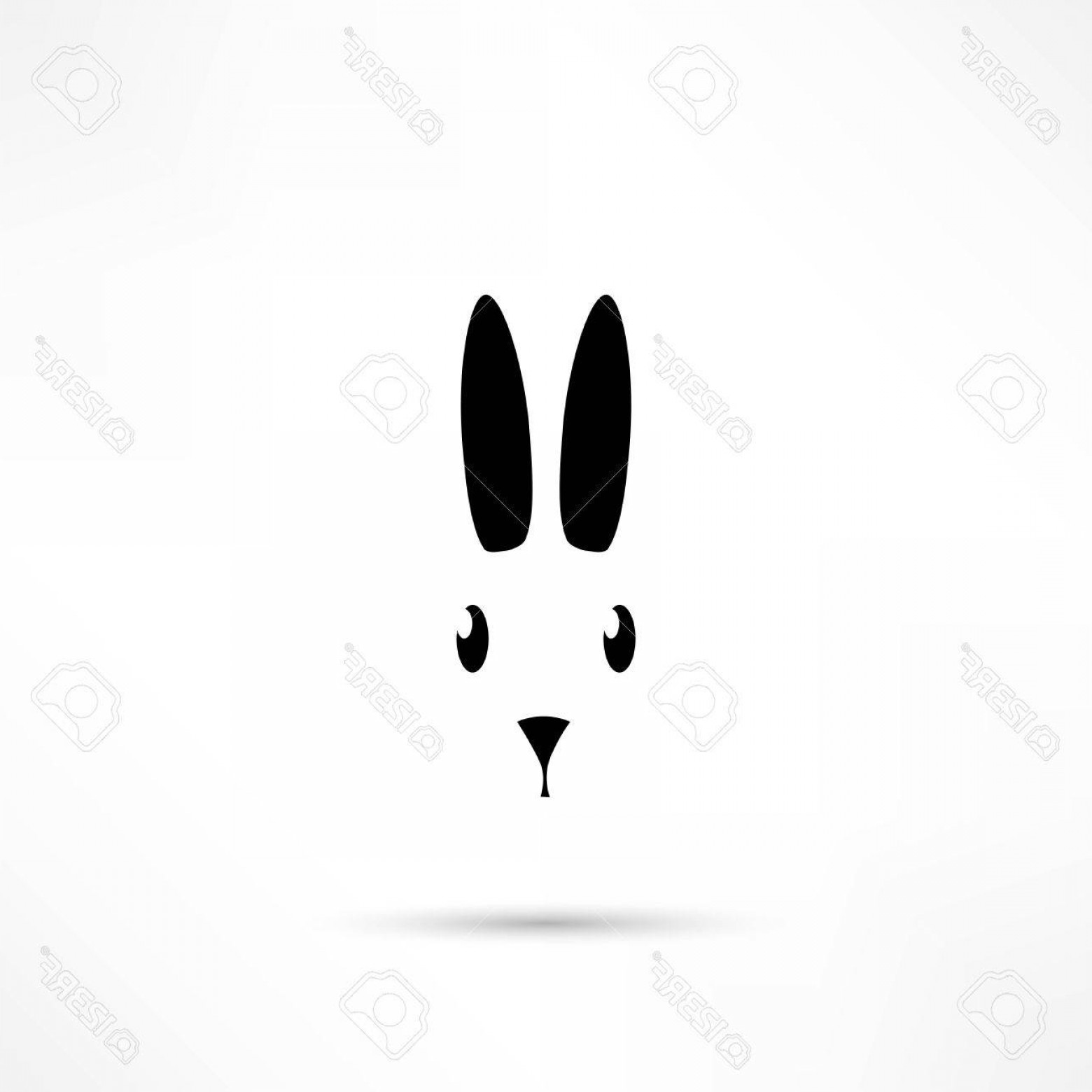 1560x1560 Photostock Vector Rabbit Silhouette Easter Bunny Head Hoodamathrun