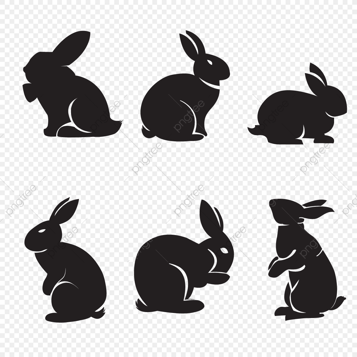 1200x1200 Rabbit Silhouette, Rabbit, Silhouette, Bunny Png And Vector