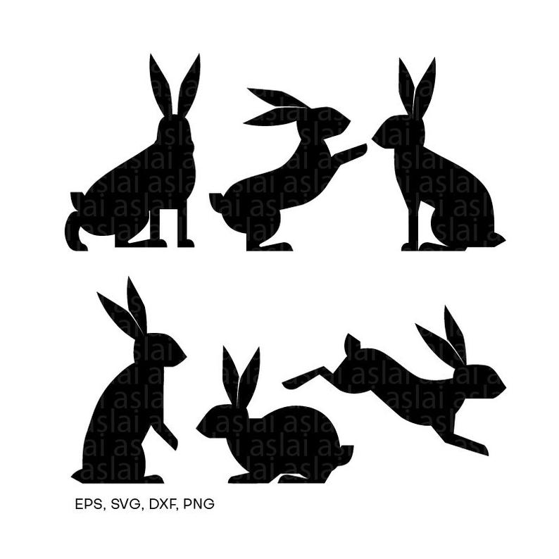 794x794 Rabbit Silhouette Rabbit Vector Clipart Rabbit Rabbit Etsy