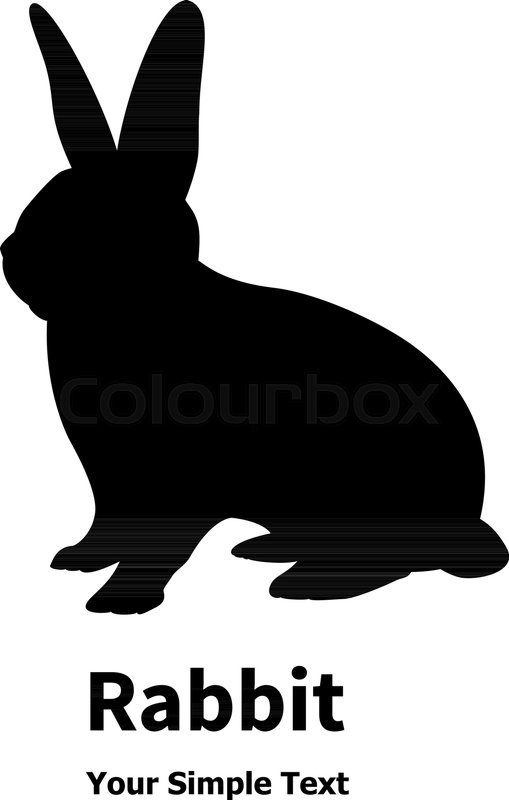 509x800 Vector Illustration Of A Black Rabbit Stock Vector Colourbox