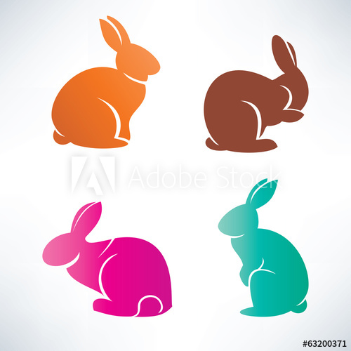 500x500 Bunny Silhouette Vector Collection