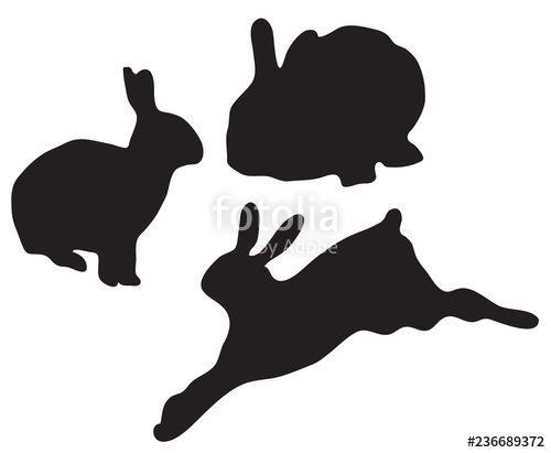 500x411 Vector Bunnies Silhouettes Stock Image And Royalty Free Vector