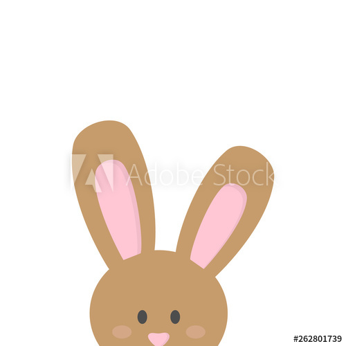 500x500 Cute Easter Bunny Vector Illustration Graphic Little Rabbit