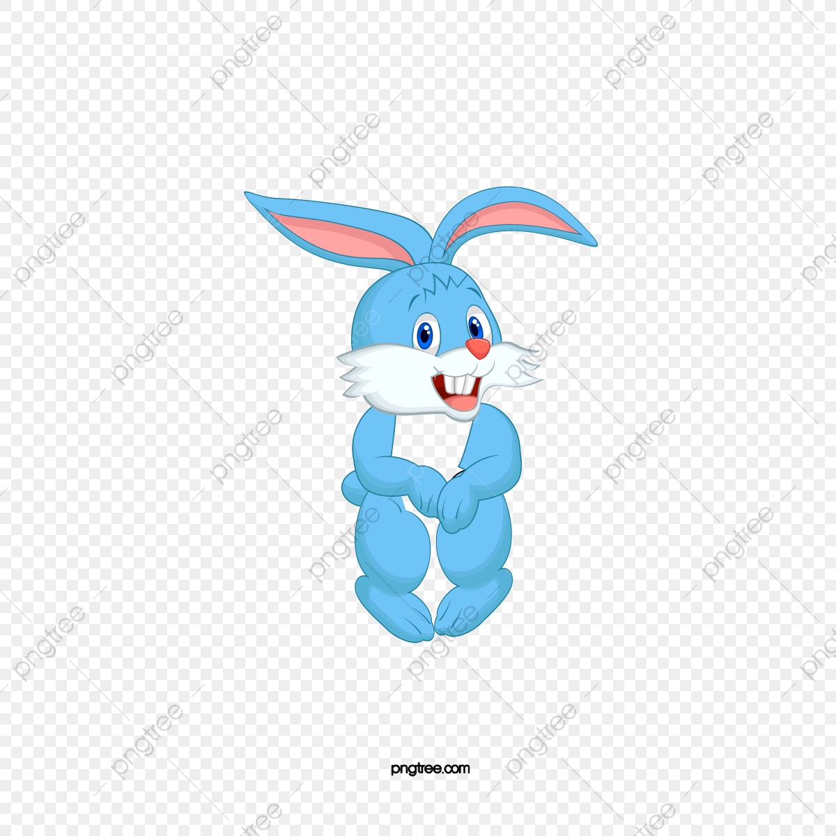 1200x1200 Hand Painted Blue Cartoon Cute Bunny, Blue Vector, Cartoon Vector