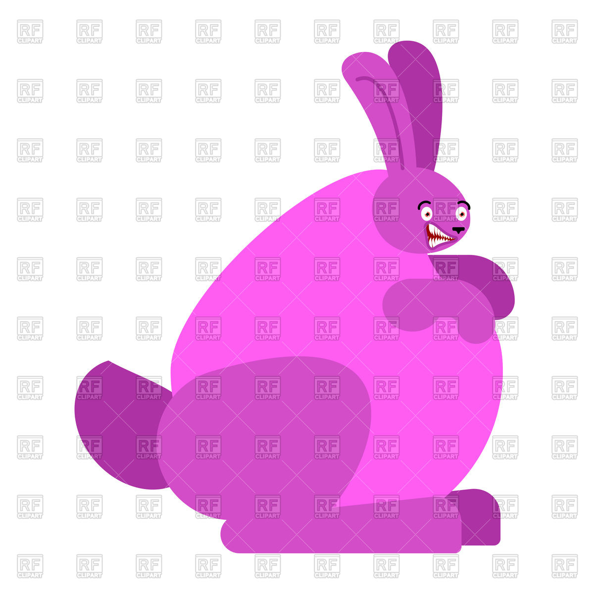 1200x1200 Rabbit Monster Radioactive Large Purple Bunny Vector Image