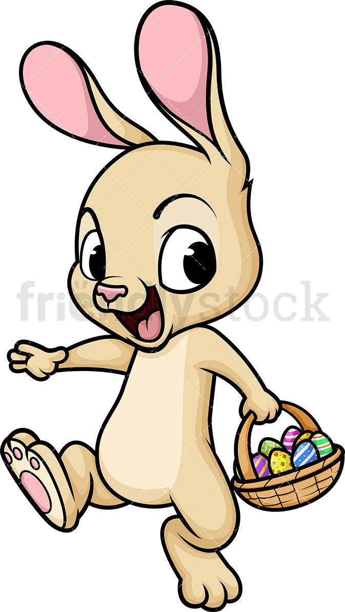 673x1194 Easter Bunny With Basket Of Eggs In Sort Easter Bunny