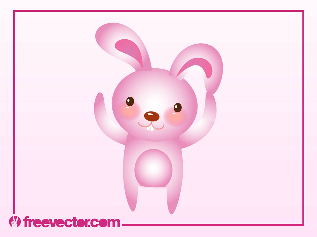 1024x765 Pink Bunny Vector Vector Art Graphics