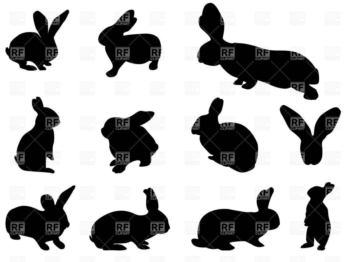 1200x900 Silhouettes Of Bunnies Vector Image Of Plants And Animals