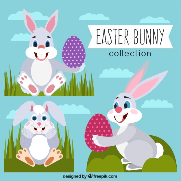 626x626 Collection Of Cute Easter Bunny Vector Free Download